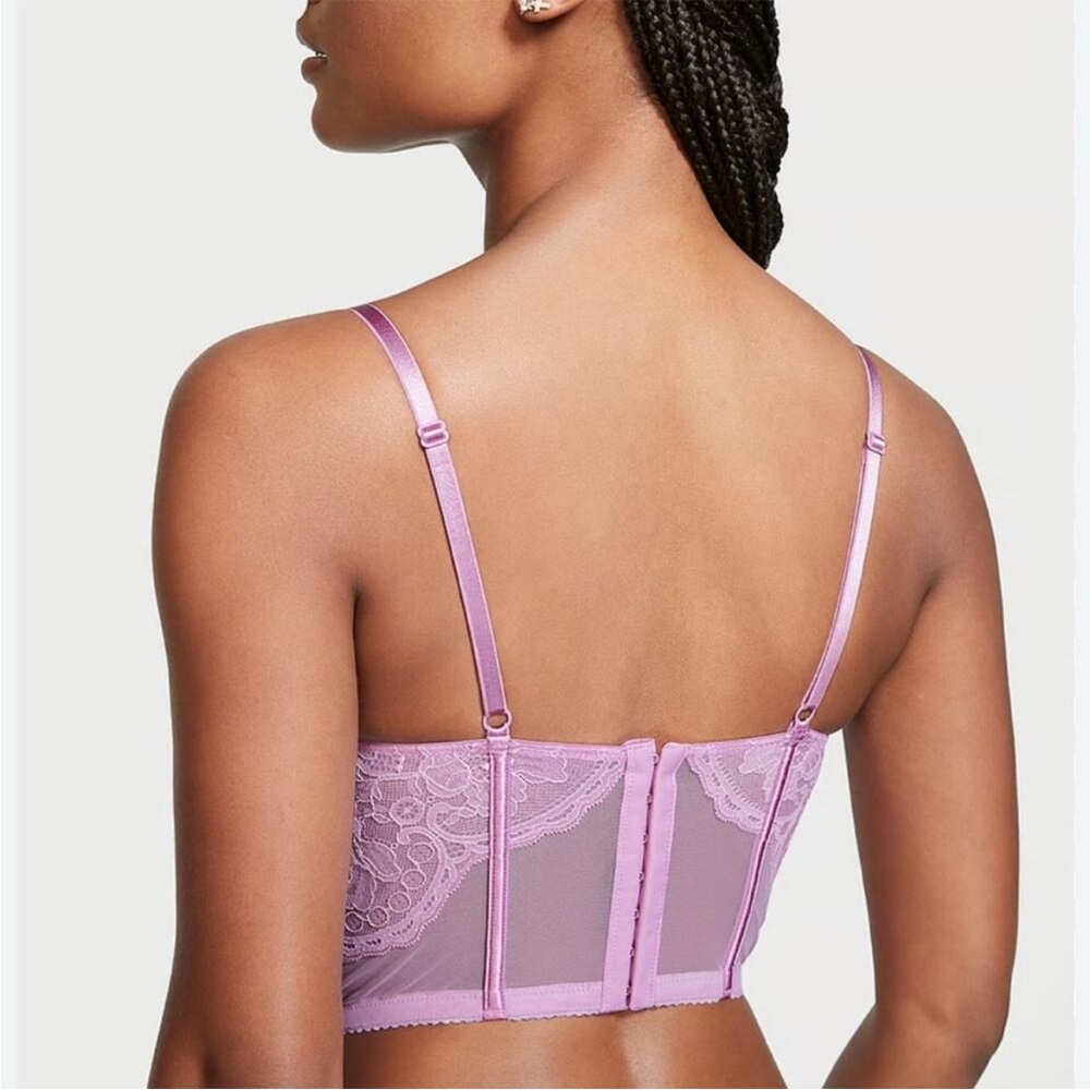 Victoria’s Secret rose embroidered push up bra top new size 32 D purple - Picture 2 of 12
